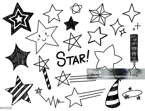 Doodles Stars Hand Drawn Sketch Icon Vector Simple Sketch Hand Drawn