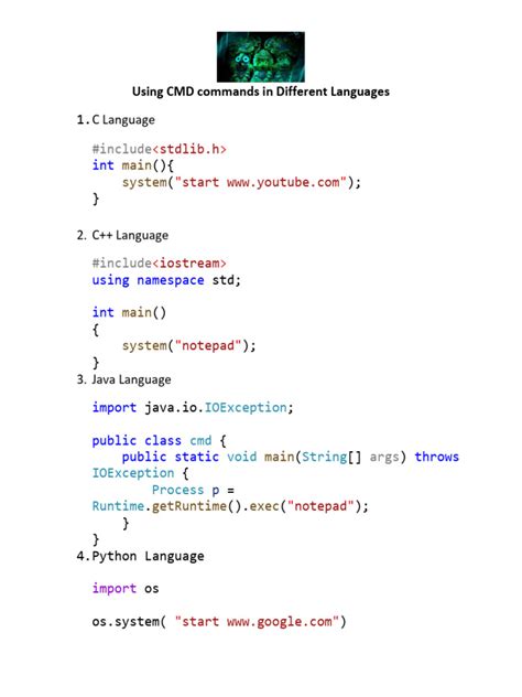 cmd commands    java python