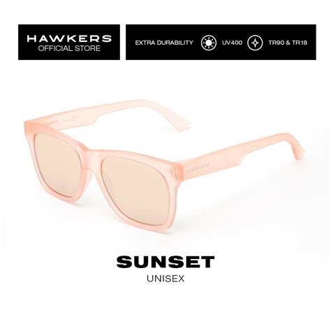 HAWKERS Frozen Nude Rose Gold SUNSET Sunglasses For Men And Women UV400 Protection Official