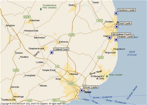 coldred court deal castle dover castle  walmer court sandown castle walmer castle map english