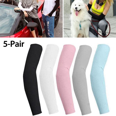 Eeekit Upf 50 Uv Protector 5 Pair Cooling Arm Sleeves For Sports And Athletic Activities