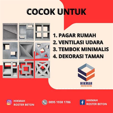 Jual Roster Beton Motif Batik Kawung Berkualitas Di Arjosai Pacitan