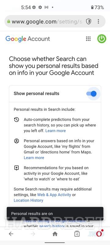How to Show Personal Results in Google Account - HardReset.info