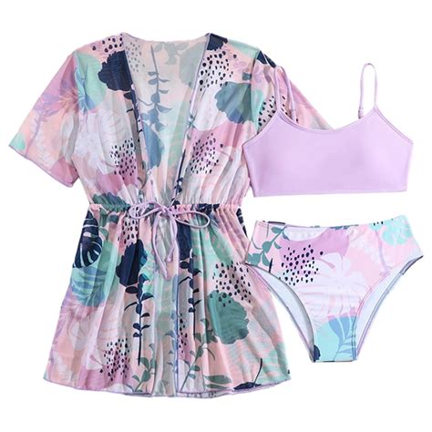 Gyratedream Girls Bikini Sets Swimsuit Piece Bathing Suit Ring Linked Bikini Set With Quick