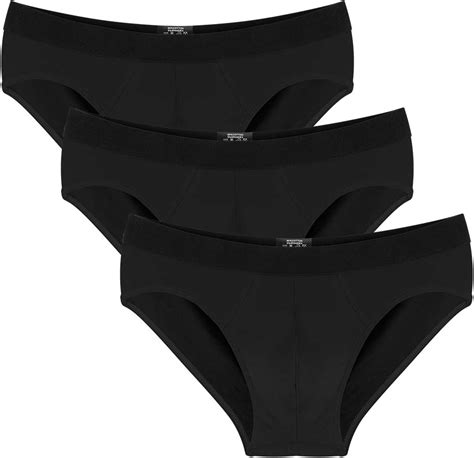 Nightaste Men S Cotton Low Rise Briefs Soft Breathable Bikini Bulge Pouch Underwear M 3 Blacks