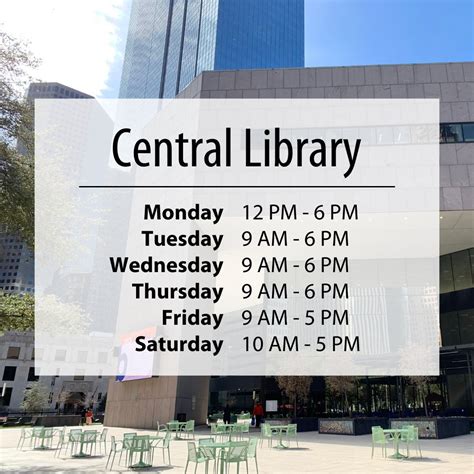 Houston Library on Twitter: "Effective next Monday, Feb. 27, Central Library will open at 9 AM ...