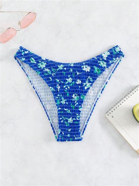 Floral Random Print Smocked Bikini Panty Lynks Shop