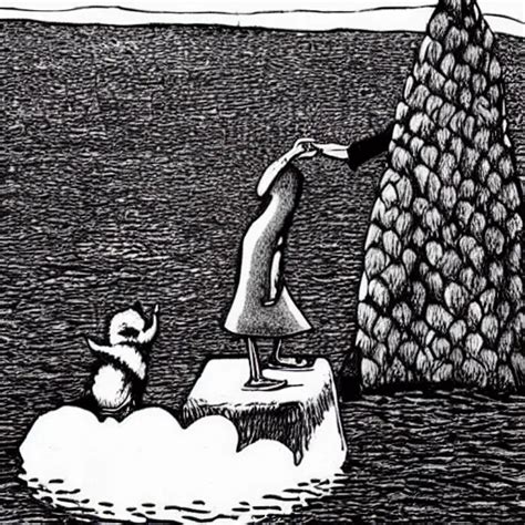 Rainy Day On A Lonely Island By Edward Gorey Stable Diffusion Openart