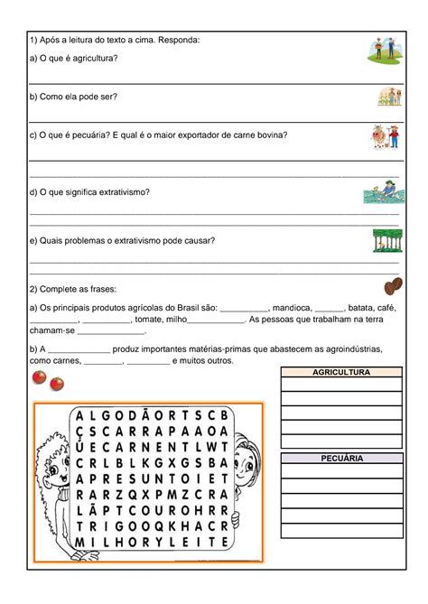 Atividades Sobre Extrativismo Mineral Vegetal E Animal 2 Ano