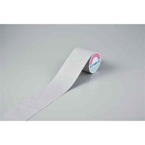 楽天市場滑り止めテープ シルバー ASS 105SL 100mm幅5m PVC 鉱物粒子 屋内外兼用 取寄品 日本緑十字社 260315