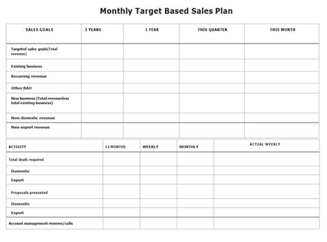 Monthly Plan Template Free Word And Excel Templates