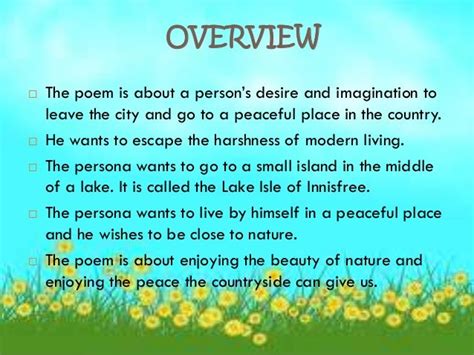 🎉 The Lake Isle Of Innisfree By William Butler Yeats The Lake Isle Of