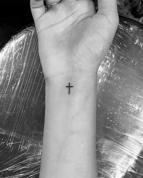 dainty cross tattoos for women 3