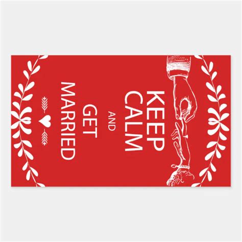 Vintage Keep Calm Get Married Rectangular Sticker Zazzle