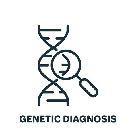 Genetische Analyse Met Glas Vergrootglas Lijn Icoon Dna Laboratorium