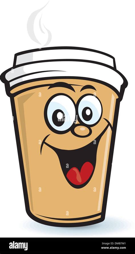 Cartoon cup coffee smiling happy hi-res stock photography and images ...