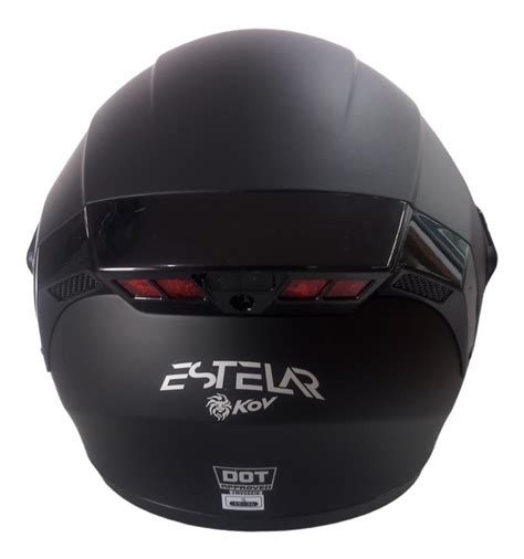 Casco Kov Abatible Led Certificado Estelar Negro Mate Meses Sin Intereses