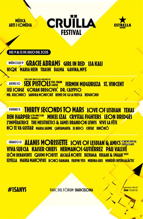 El Cruïlla Festival completa su cartel y distribución por días Sex Pistols Muguruza St