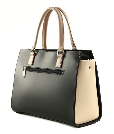 Lancaster Smooth Tote Bag L Noir Nude Clair Nude Fonc Buy Bags