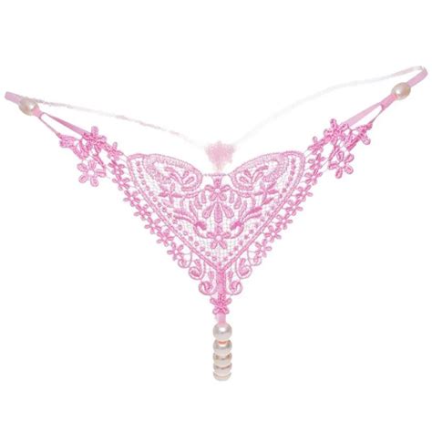 Aliexpress Buy Women S Hot Open Crotch Lace Thong With Pearls G String Sexy Beading