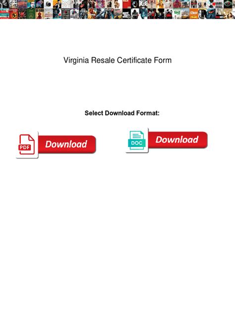 Fillable Online Virginia Resale Certificate Form. Virginia Resale ...