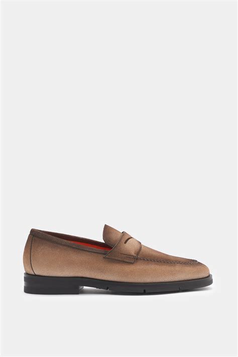 Santoni Penny Loafers Grey Brown Braun Hamburg