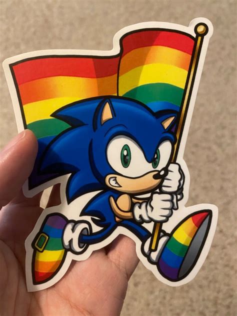 Sonic The Hedgehog Gay Pride Flag Vinyl Sticker Lgbtq