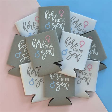 Here For The Sex Gender Reveal Baby Shower Can Coolers Etsy