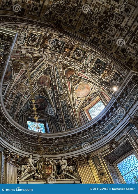 Frescoes on the Ceiling of the Basilica. Editorial Photography - Image