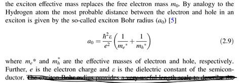 Exciton Bohr Radius