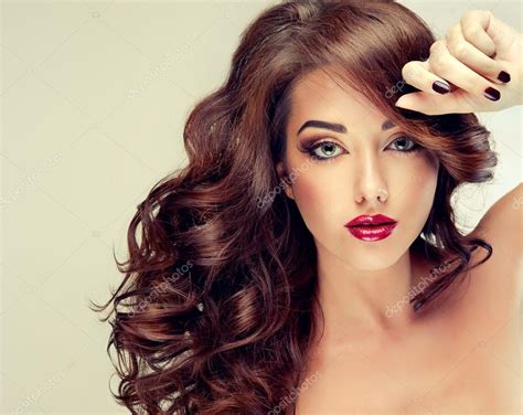 Sensual Brunette Woman With Curly Hair Stock Photo EdwardDerule 34377149