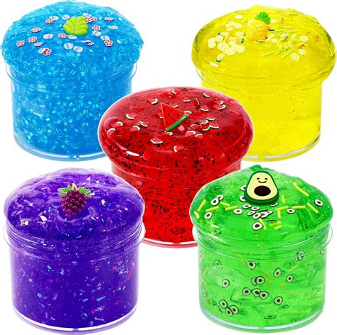 Amazon 5 Pack Crunchy Slime Clear Slime Kit With Glimmer For Girls