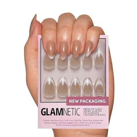 Amazon Glamnetic Press On Nails Honey Bun Trendy Neutral Nude Velvet Sparkly Short