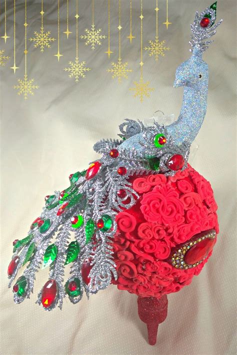 Ёлочный шар, новогодние шары на ёлку своими руками Павлин на шаре ...