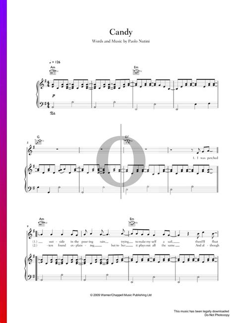 Candy Paolo Nutini Piano Sheet Music Oktav
