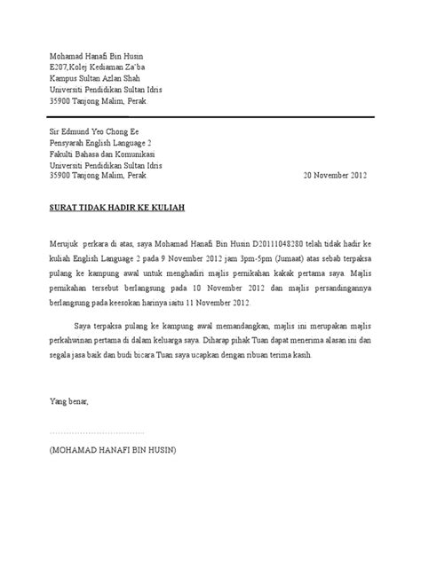 Contoh Surat Ke Sultan Perak