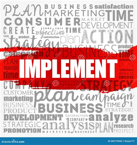 Implement Word Cloud Collage Stock Illustration - Illustration of ...