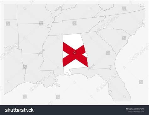 Us State Alabama Map Highlighted Alabama Stock Vector Royalty Free