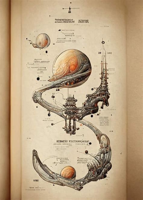 An Open Book With Drawings And Diagrams On The Pages Showing Different