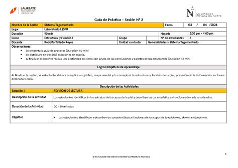 Semana Gu A De Pr Ctica De Laboratorio Nombre De La Sesi N