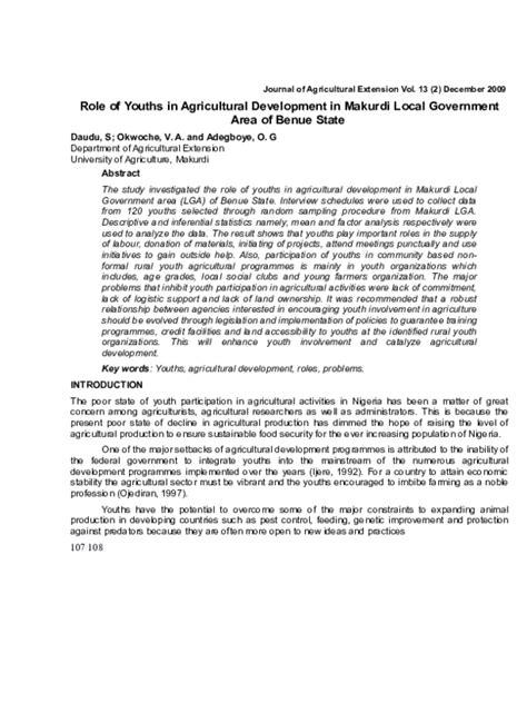 Doc Journal Of Agricultural Extension Vol Research 4 Daniel Nosa