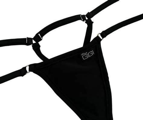 Midnight Black Open Triangle Bikini Bottom Micro Gigi