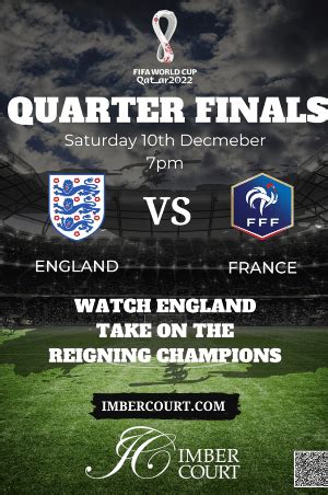 England V France World Cup Quarter Final Data Thistle