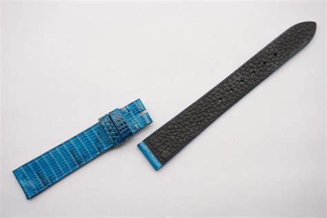 16mm 14mm Light Blue Genuine Lizard Skin Leather Watch Strap WT10935