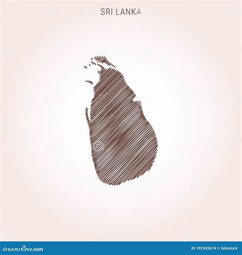 Scribble Map Of Sri Lanka Vector Design Template Stock Vector