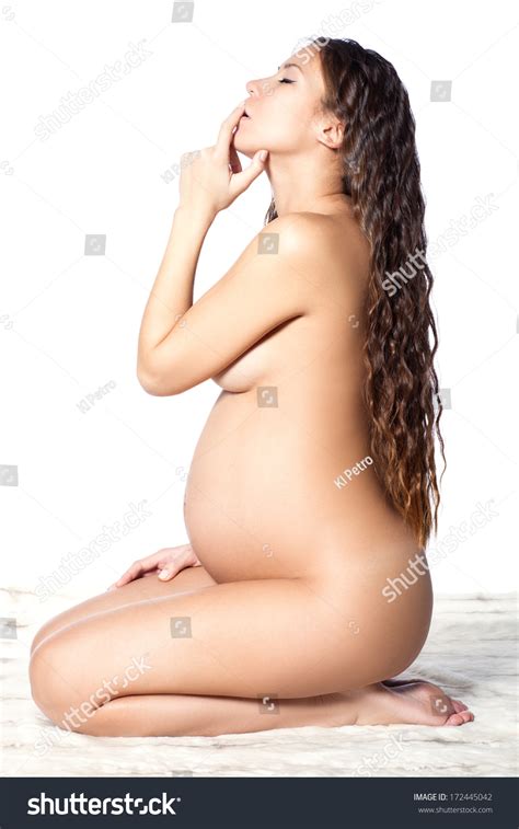 Nude Beautiful Pregnant Woman Long Hair Stock Photo 172445042 Shutterstock
