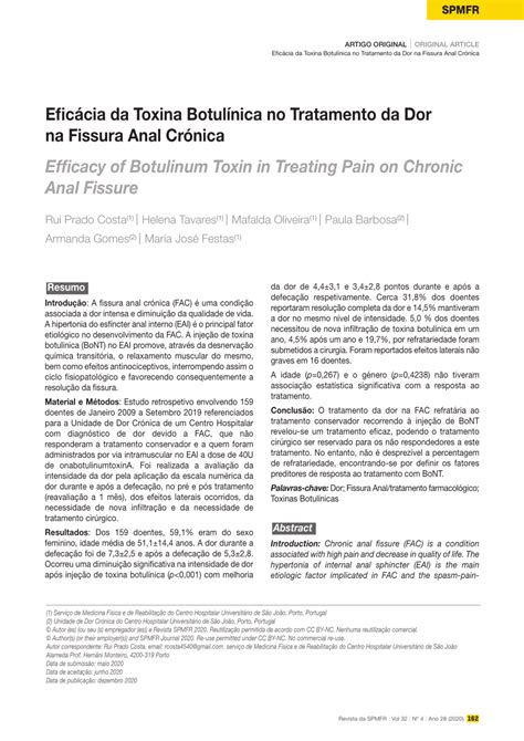 PDF Efficacy Of Botulinum Toxin In Treating Pain On Chronic Anal Fissure