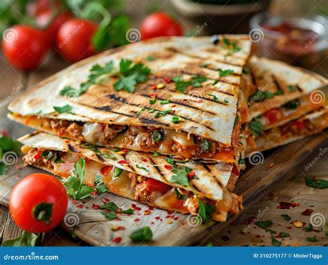 Traditional Mexican Food Quesadillas Or Nachos Mexican Dish With