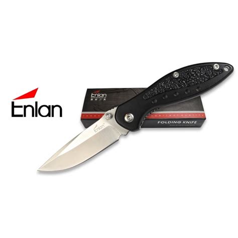 Enlan M019 Black Alloy Handle With Speckle Folding Knife 10cm