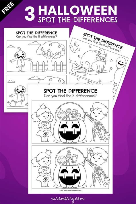 Halloween Spot The Difference Printables Mrs Merry Halloween